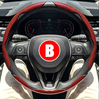 3PCS Car Steering Wheel Cover Warm Winter 38Cm round Steery Wheel Universa Glossy Laser Carbon Fiber Auto Interior Accessories